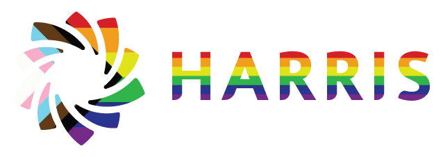 Harris Logo Pride White Outline